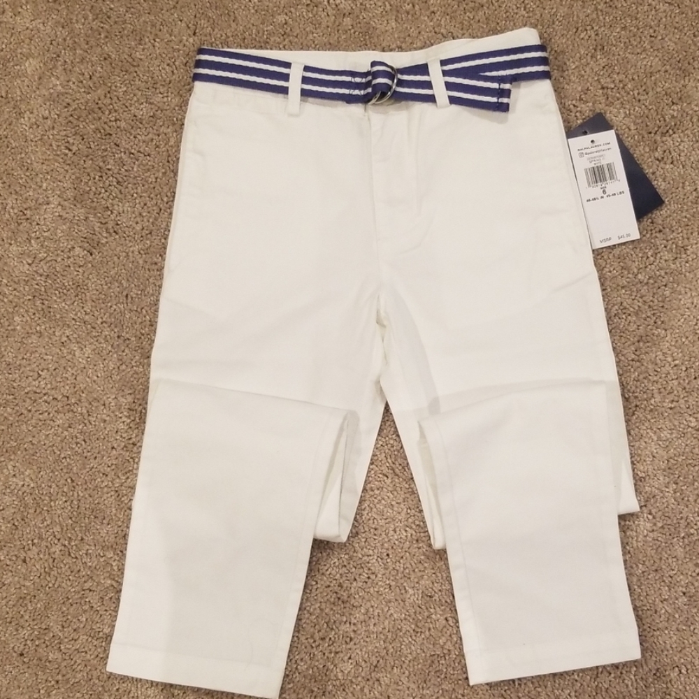 Boys Polo Ralph Lauren White Pants - Size 6
